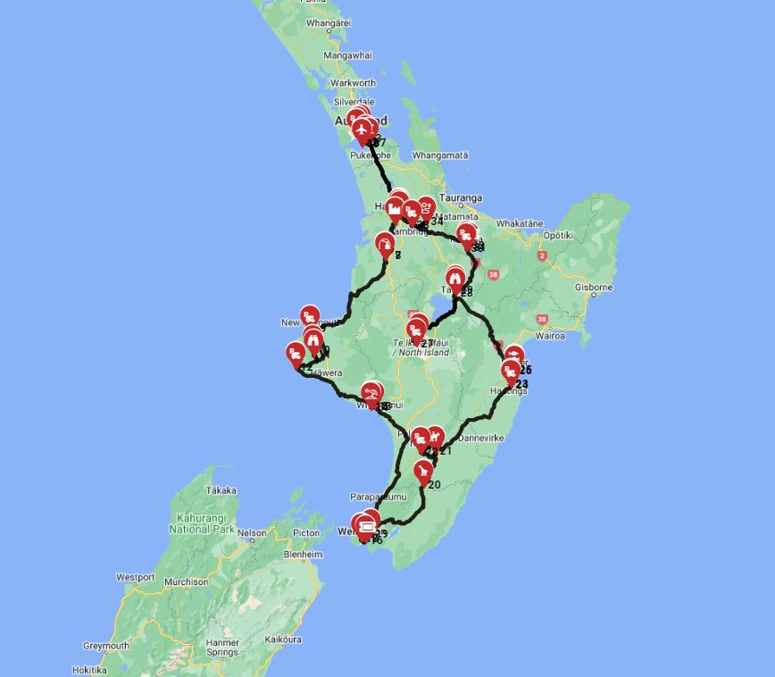Auckland Roundtrip - Central and southern North Island